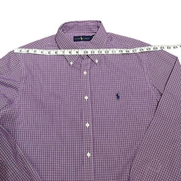 Ralph Lauren Purple Button Down Shirt Classic Cotton, Size 17 Neck, 36/37, NWT - Picture 7 of 11